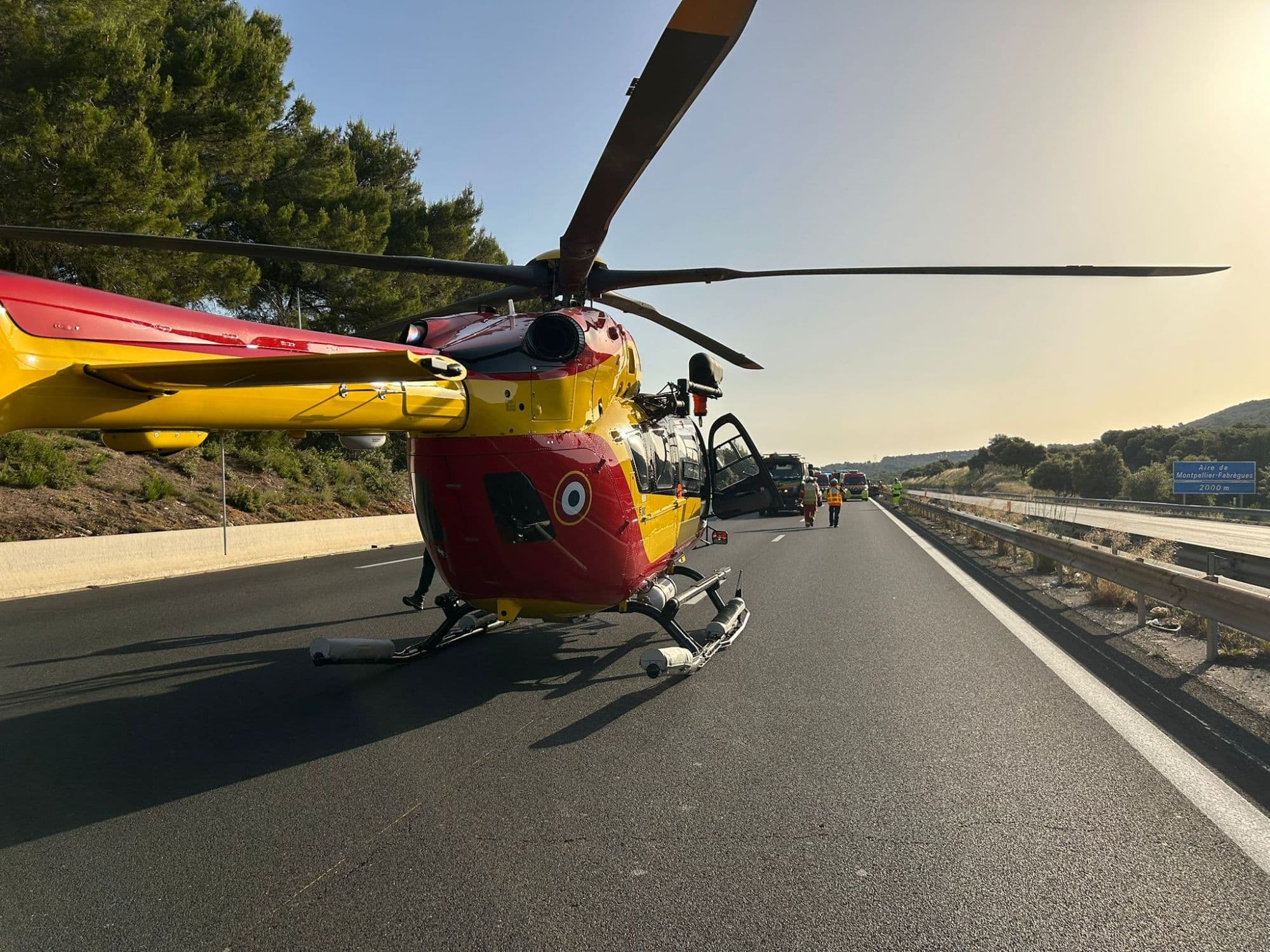 FABRÈGUES : L’A9 paralysée après deux accidents graves, sept blessés dont trois en urgence absolue