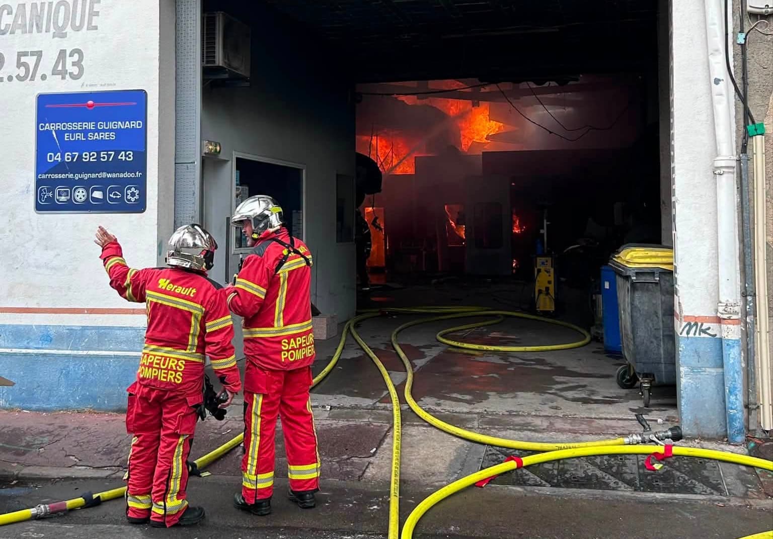 MONTPELLIER : Un impressionnant incendie de garage mobilise de gros moyens à Figuerolles